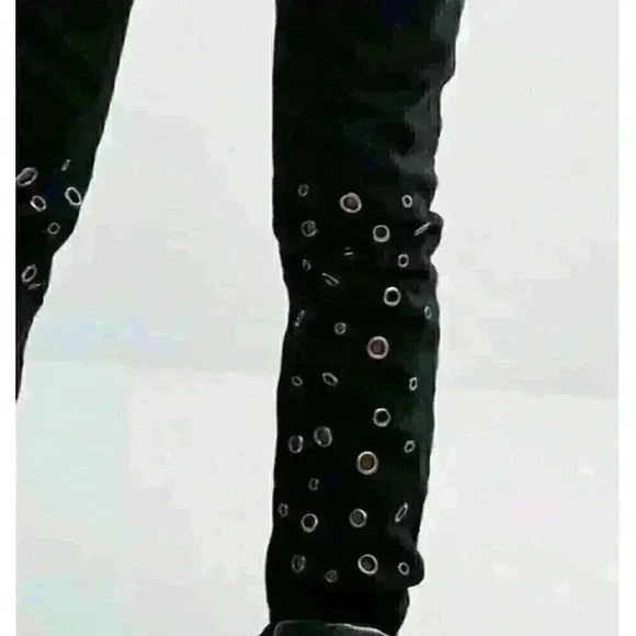 Glamorous Tall High-Rise Mom Jean With Eyelet Detail Black Women's Jeans $75 - Picture 3 of 11